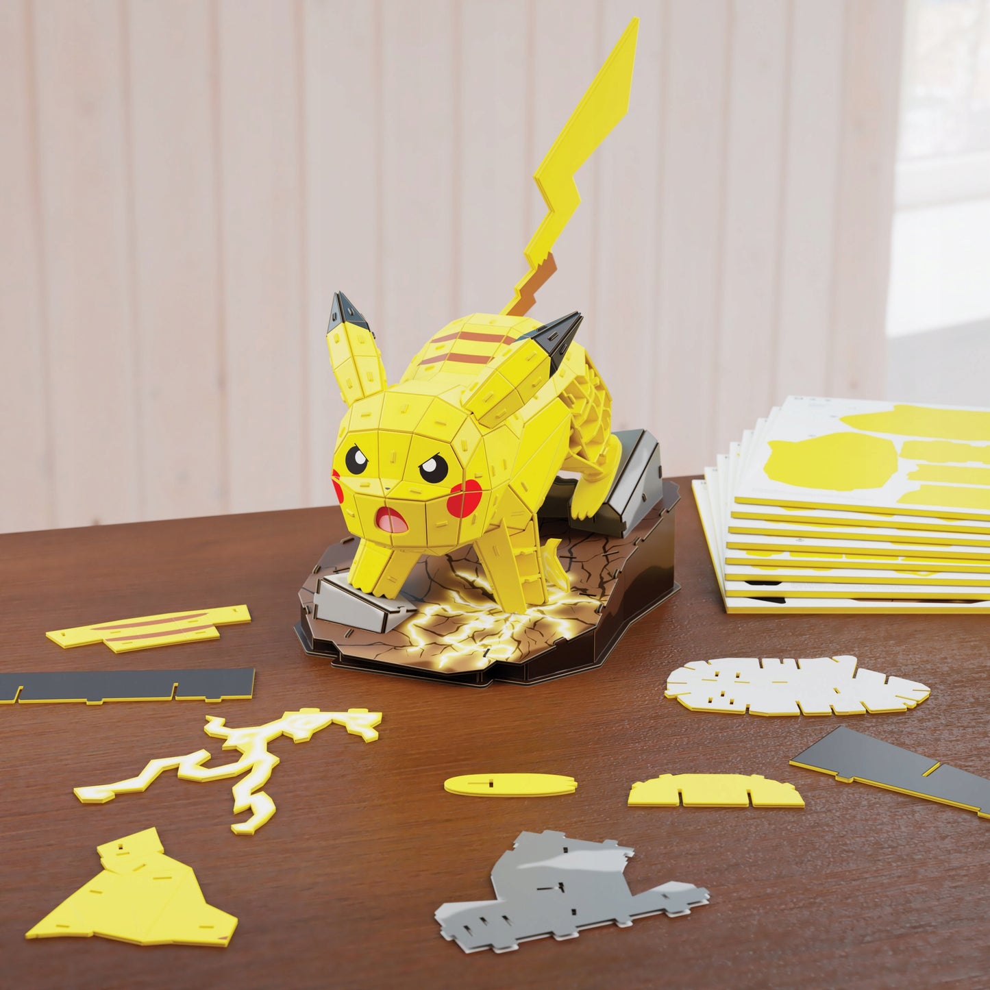 DĖLIONĖ SURINKIMUI "POKEMON PIKACHU MODEL 3D DO ZŁOŻENIA 201 ELEMENTÓW 33 CM" 4D BUILD