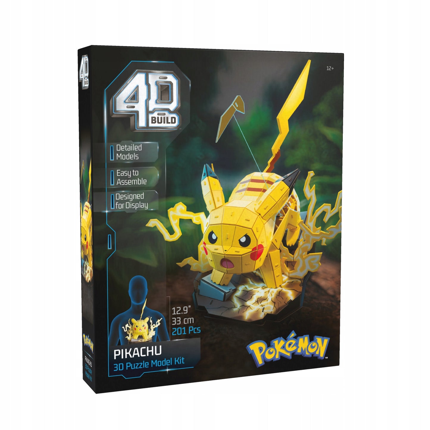 DĖLIONĖ SURINKIMUI "POKEMON PIKACHU MODEL 3D DO ZŁOŻENIA 201 ELEMENTÓW 33 CM" 4D BUILD