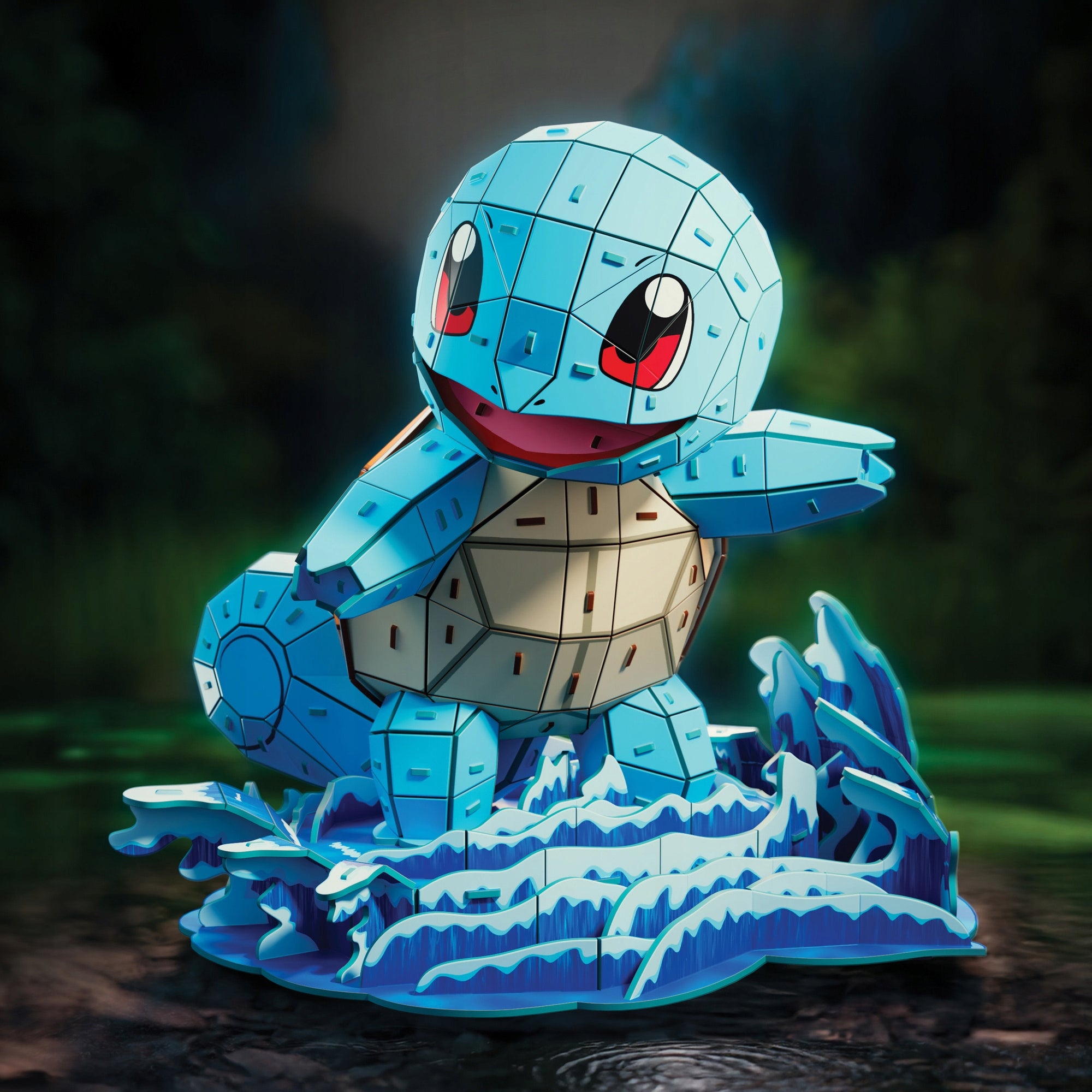 DĖLIONĖ 4D SUDURK PASAULĮ SU TAVO MĖGSTAMU POKEMONU SQUIRTLE 3D MODELIS SURINKIMUI 180 ELEMENTŲ 23,5 CM