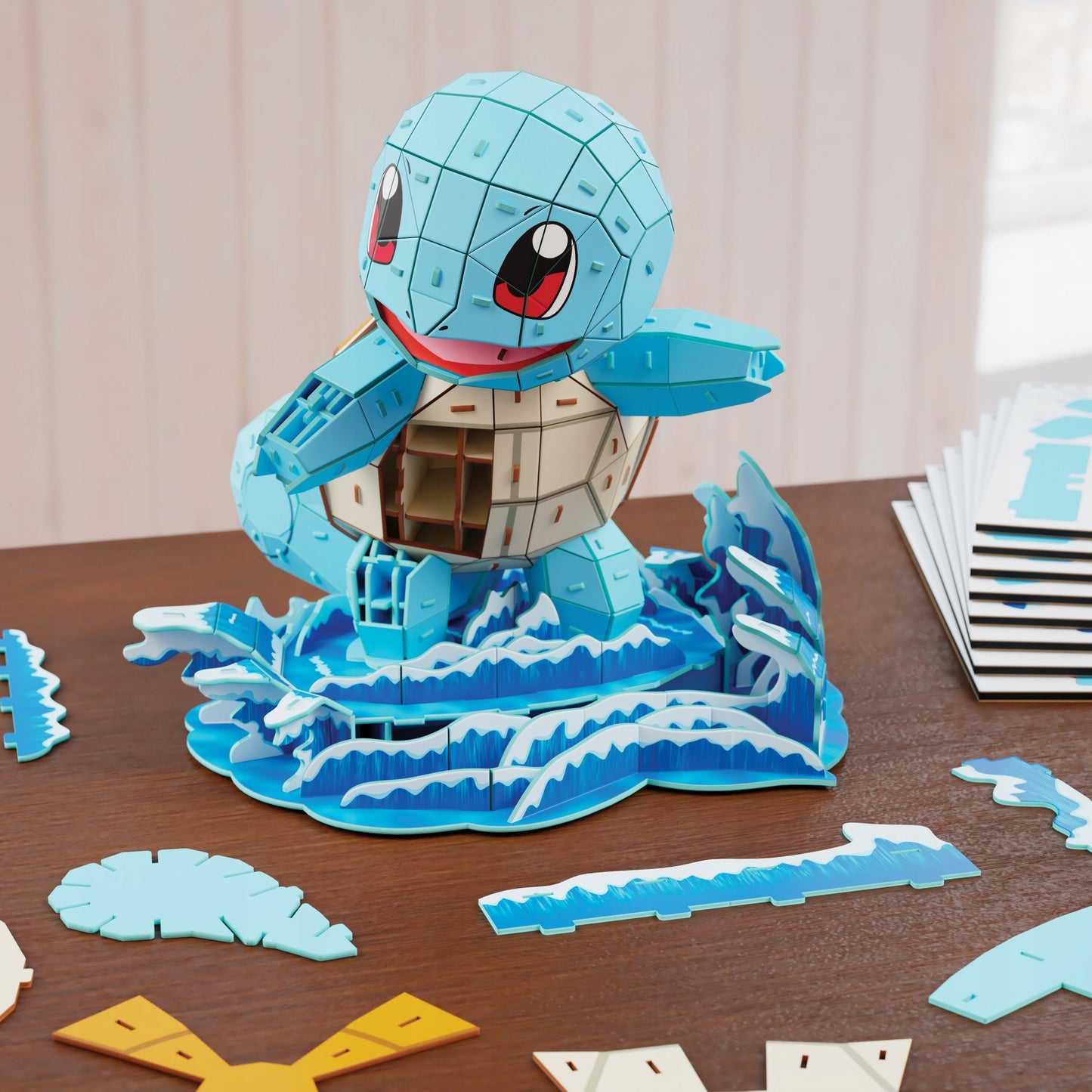 DĖLIONĖ 4D SUDURK PASAULĮ SU TAVO MĖGSTAMU POKEMONU SQUIRTLE 3D MODELIS SURINKIMUI 180 ELEMENTŲ 23,5 CM