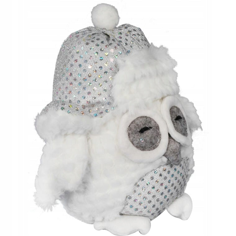 Minkštas Kalėdinis pūkinis pelėdos formos durų kamštis 30 cm, skirtas Kalėdoms