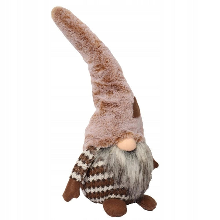 Pliušinis rudas Kalėdinis nykštukas 50 cm - Kalėdų dekoracija, puošmena