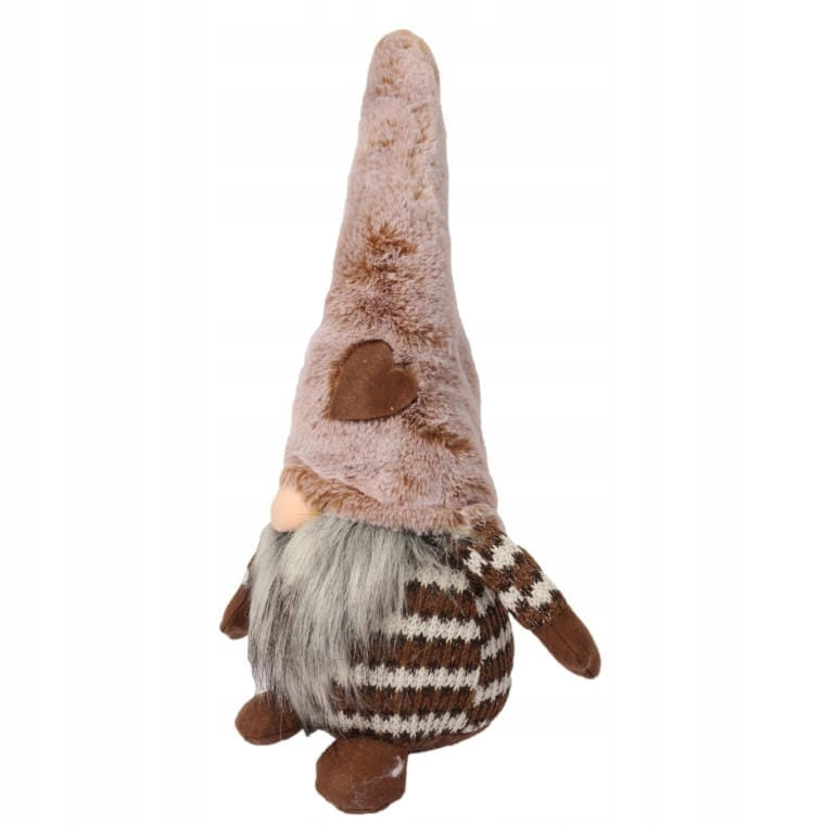 Pliušinis rudas Kalėdinis nykštukas 50 cm - Kalėdų dekoracija, puošmena