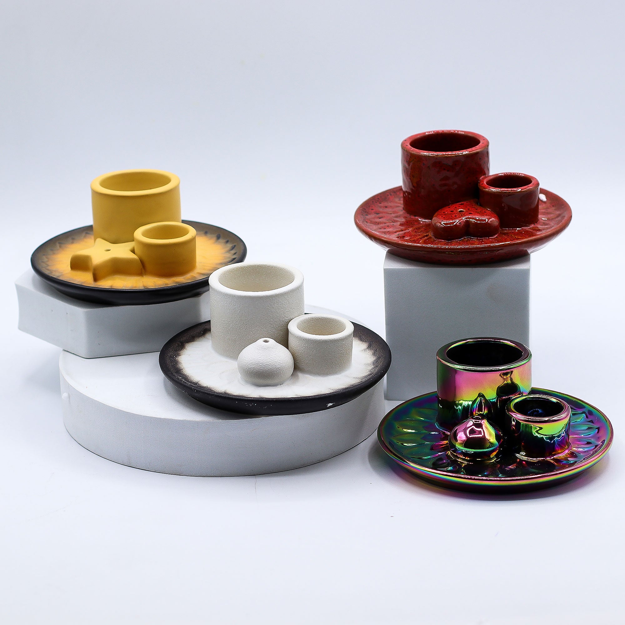 Palo Santo ir smilkalų ryšulio laikiklis – Mandala – Baltas ir juodas