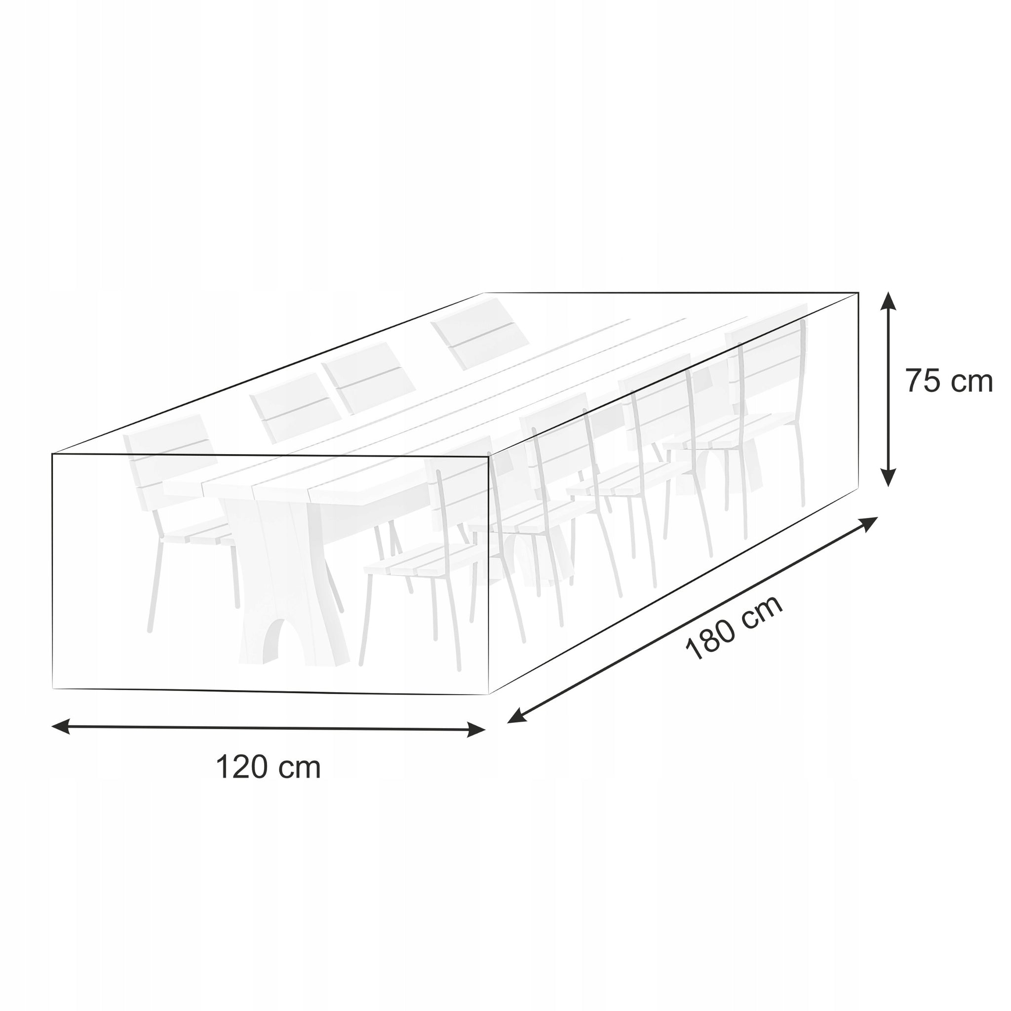 Vandeniui atsparus sodo baldų užvalkalas, tvirtas, 180x120cm, skirtas lauko stalams