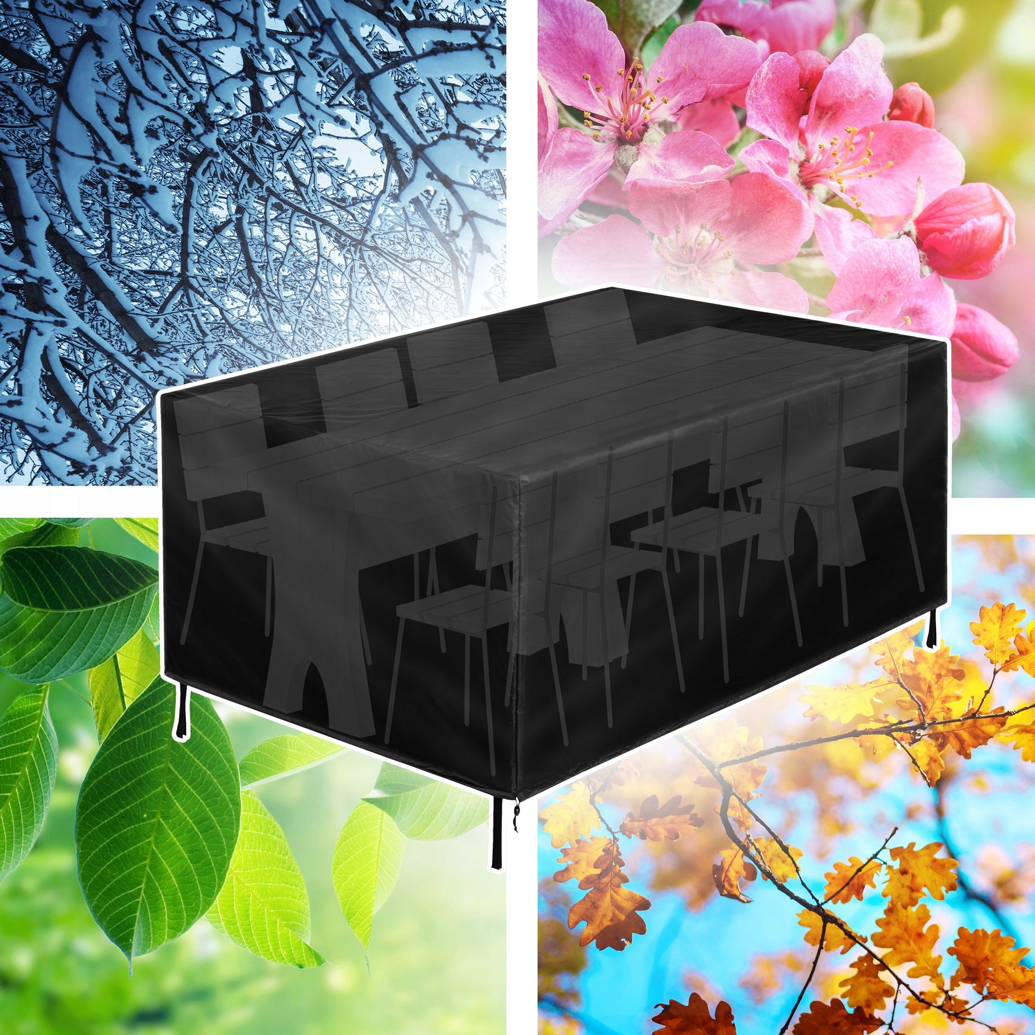 Vandeniui atsparus sodo baldų užvalkalas, tvirtas, 180x120cm, skirtas lauko stalams