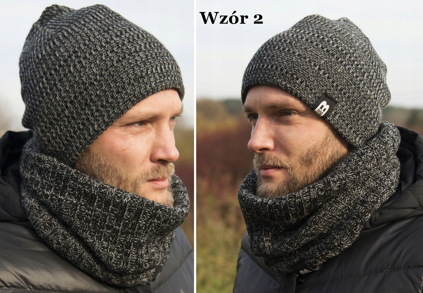 VYRIŠKAS KOMPLEKTAS Žieminė kepurė - Vamzdelio formos ašalikas dovanai SPALVOS