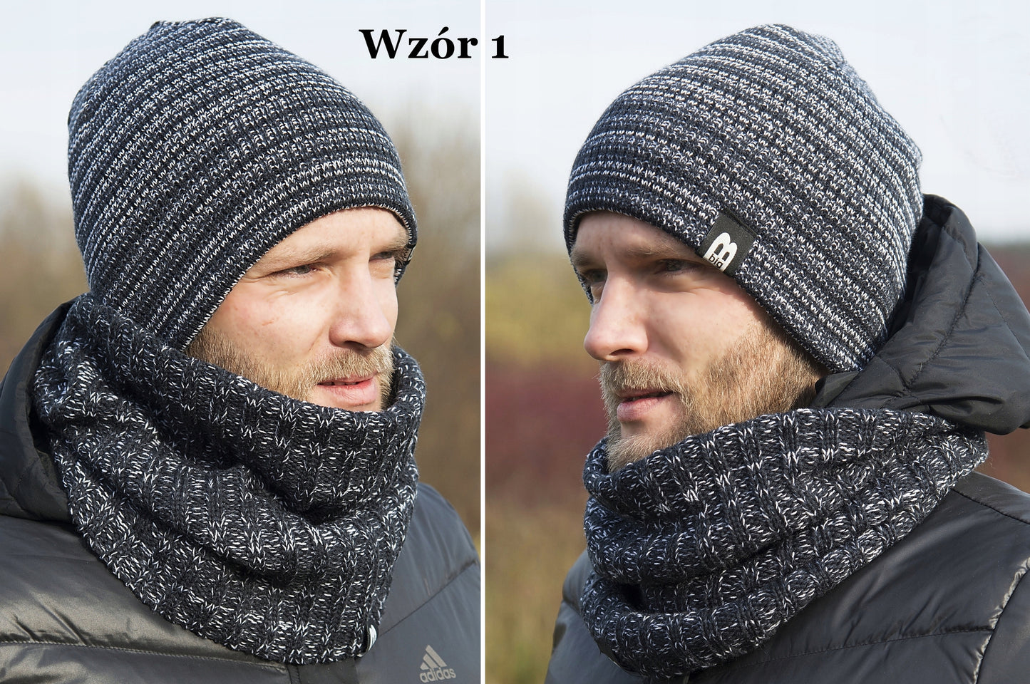 VYRIŠKAS KOMPLEKTAS Žieminė kepurė - Vamzdelio formos ašalikas dovanai SPALVOS