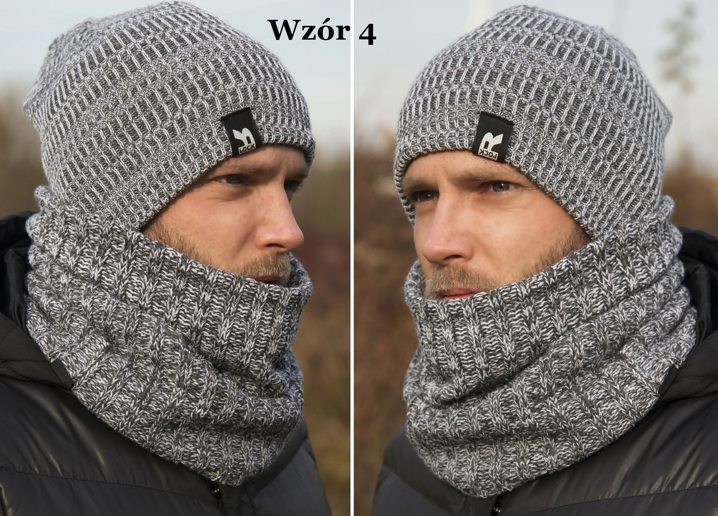 VYRIŠKAS KOMPLEKTAS Žieminė kepurė - Vamzdelio formos ašalikas dovanai SPALVOS