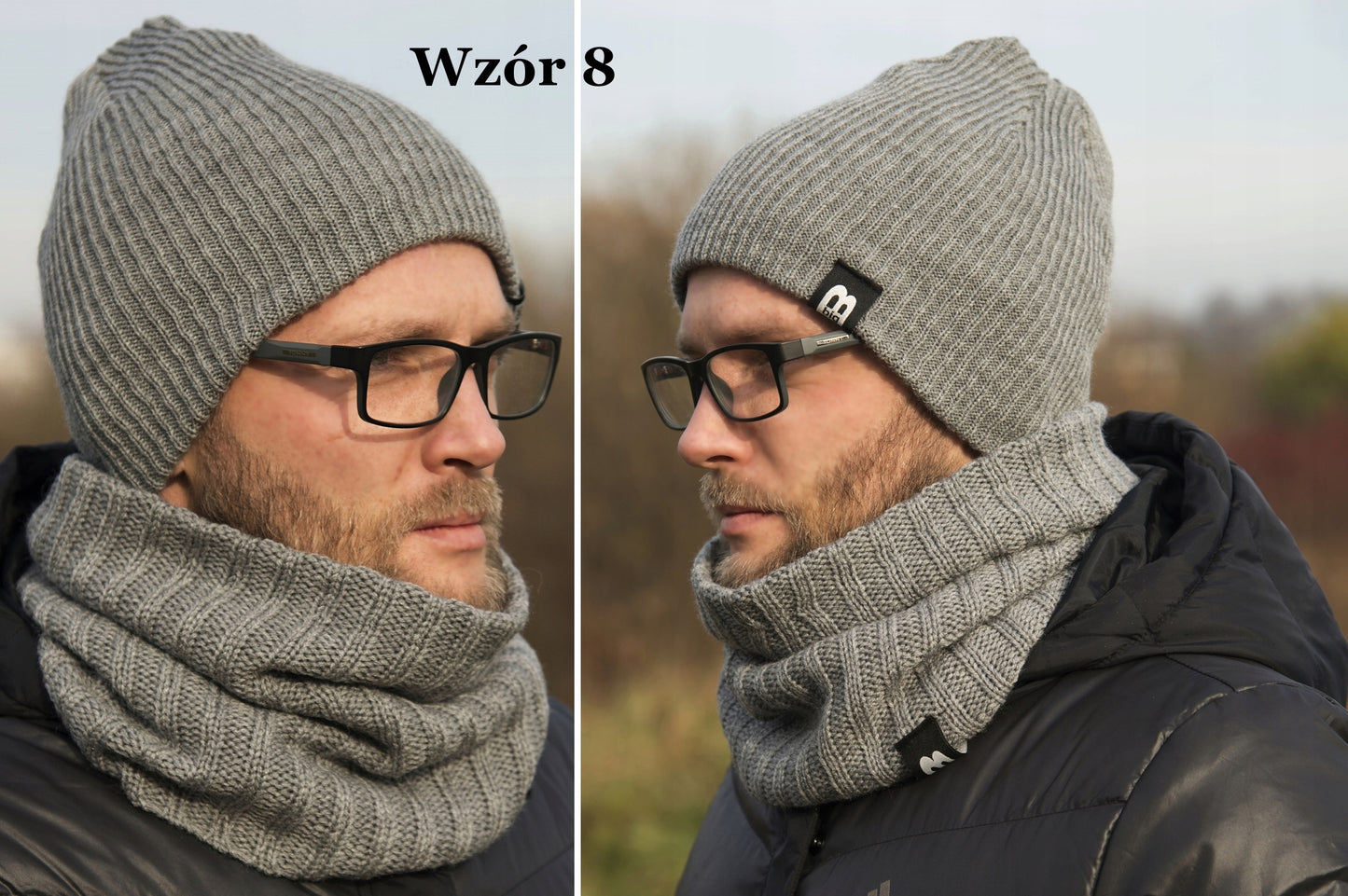 VYRIŠKAS KOMPLEKTAS Žieminė kepurė - Vamzdelio formos ašalikas dovanai SPALVOS