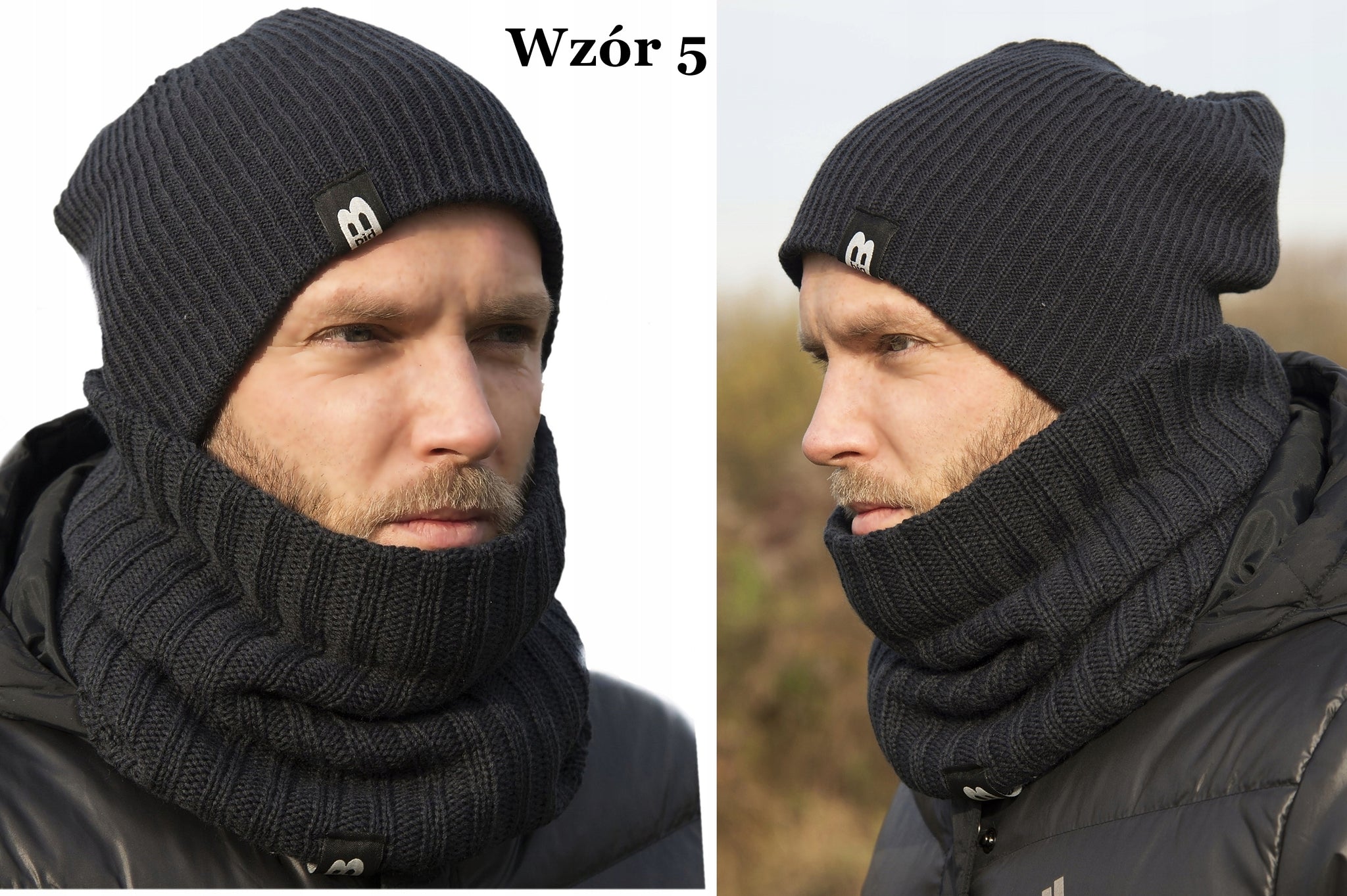 VYRIŠKAS KOMPLEKTAS Žieminė kepurė - Vamzdelio formos ašalikas dovanai SPALVOS