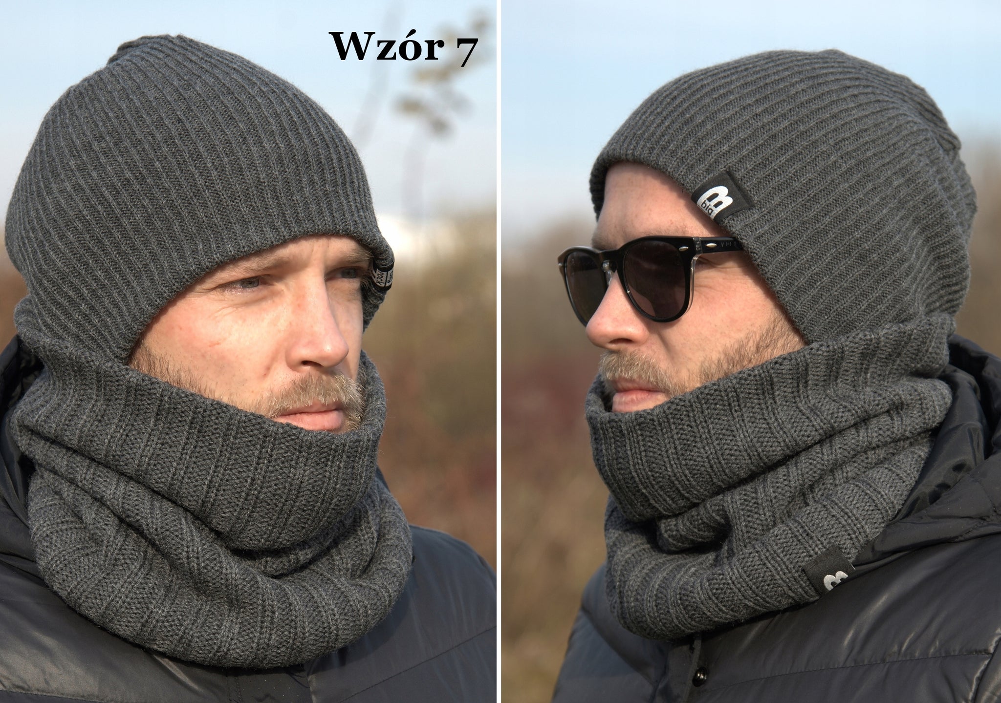 VYRIŠKAS KOMPLEKTAS Žieminė kepurė - Vamzdelio formos ašalikas dovanai SPALVOS