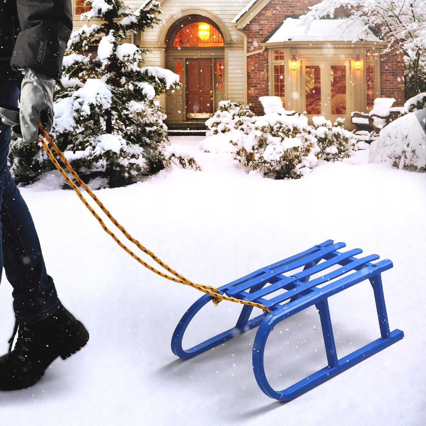 Lenktynių rogutės KUGOsnow pagamintos iš plastiko, PATVARIOS + stiprus laidas