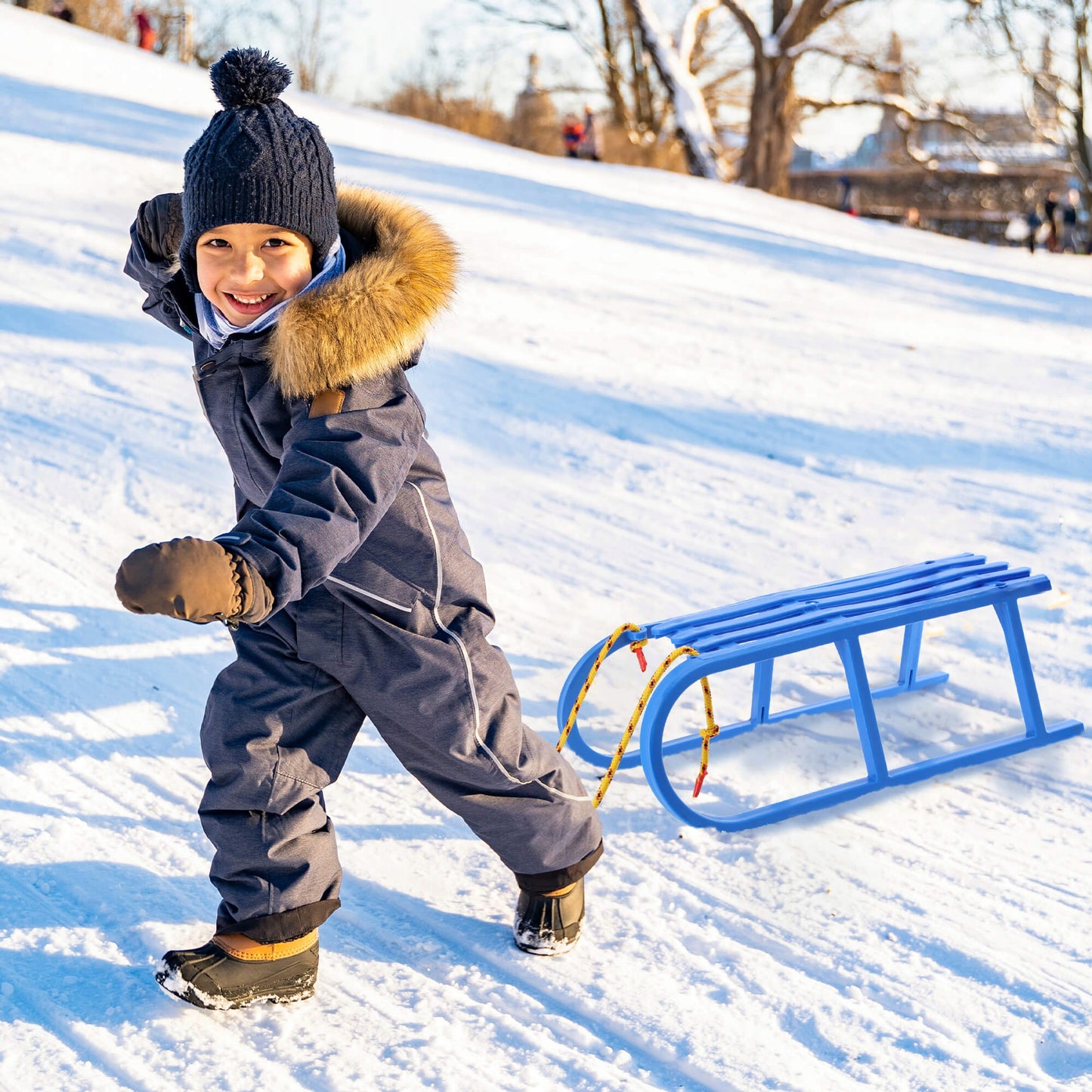 Lenktynių rogutės KUGOsnow pagamintos iš plastiko, PATVARIOS + stiprus laidas
