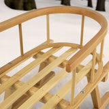 PREMIUM tradicinės medinės rogutės vaikams su atlošu ir virvele