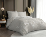 Kalėdinė satino patalynė 160x200 Bėgiai Smėlio spalvos