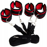 Profesionalios BDSM Sėdynės Diržai su Manžetėmis Rankoms, Kojoms, Reguliuojami Diržai