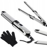 Plaukų tiesintuvas su titano plokštelėmis, jonizacija, temperatūros reguliavimu ir LCD