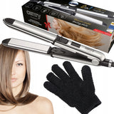 Plaukų tiesintuvas su titano plokštelėmis, jonizacija, temperatūros reguliavimu ir LCD