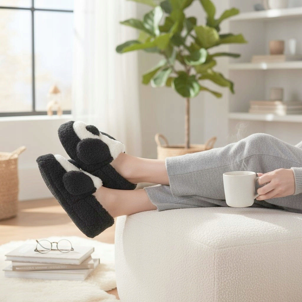 jaukūs šlepetės su kailiu, šunelis, mielos naminės šlepetės *36-38*