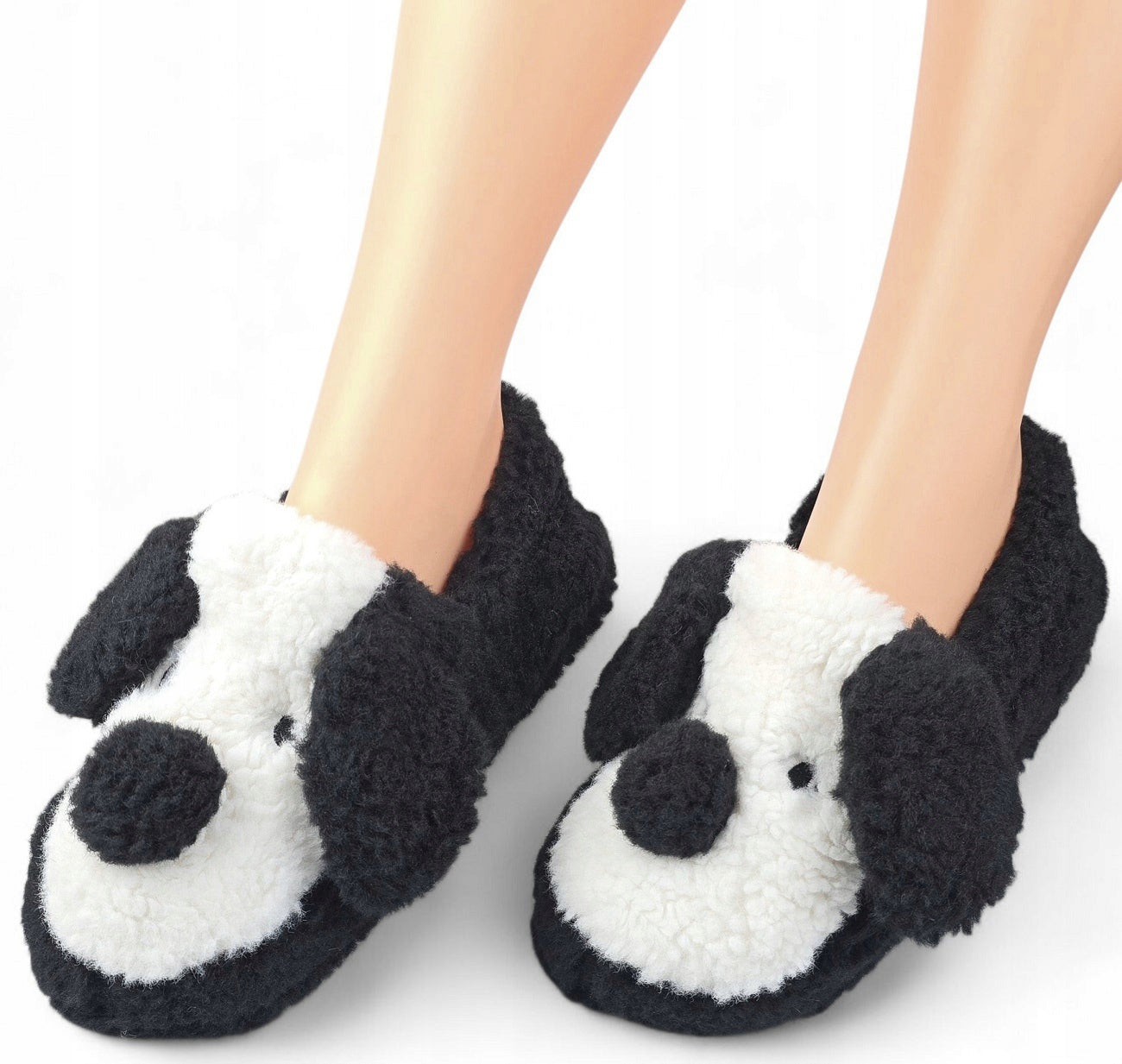 jaukūs šlepetės su kailiu, šunelis, mielos naminės šlepetės *36-38*