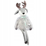 KALĖDINIS ELNIAS SĖDINTIS SU KAILIU 43CM PAPUOŠALAS DEKORACIJA DOVANA