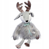 KALĖDINIS ELNIAS SĖDINTIS SU KAILIU 43CM PAPUOŠALAS DEKORACIJA DOVANA