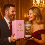 AMŽINA ROŽĖ LED STIKLE + DĖŽUTĖ + BATERIJOS, DOVANA MERGAITEI KALĖDOS