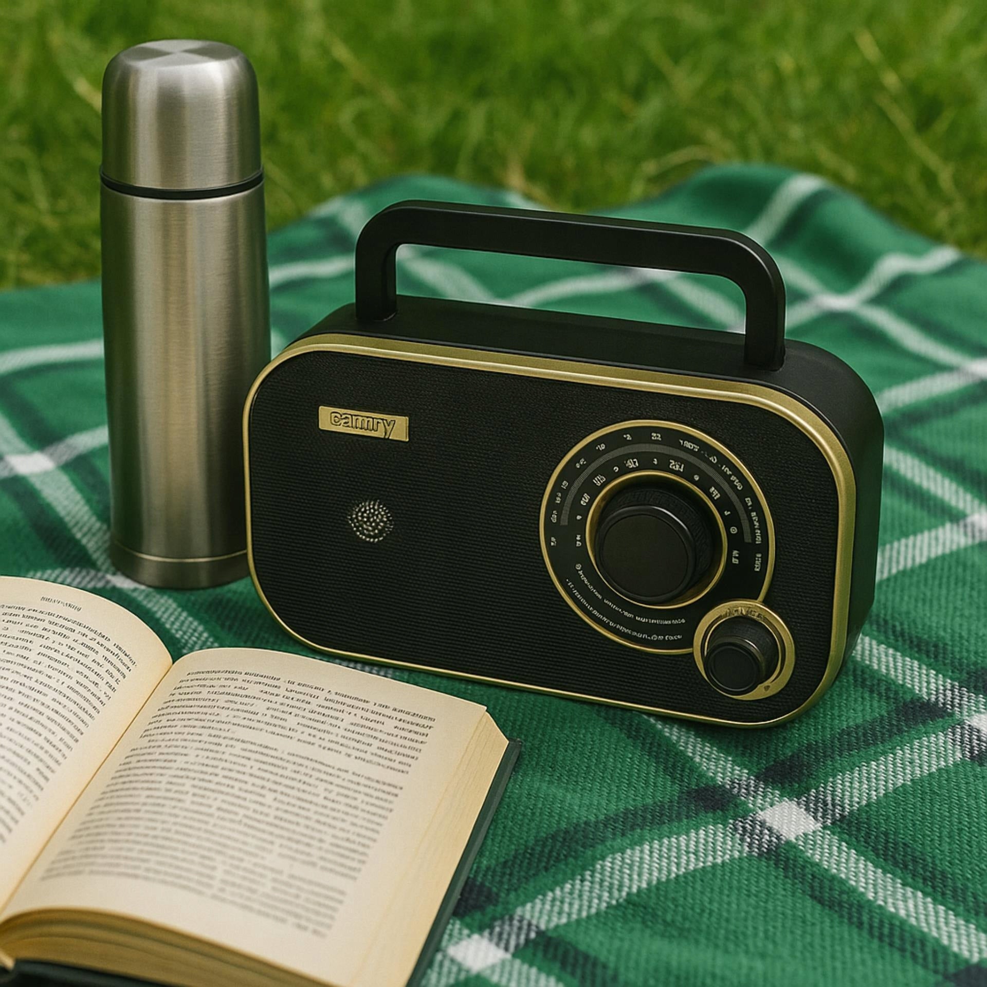 Virtuvės radijas maitinamas baterijomis, FM AM, namų garso įranga, teleskopinė antena