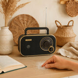 Virtuvės radijas maitinamas baterijomis, FM AM, namų garso įranga, teleskopinė antena