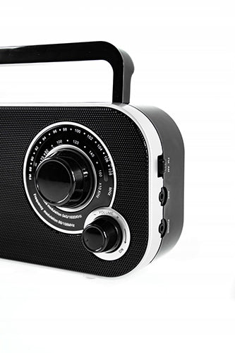 Nešiojamas virtuvės radijas AM FM tiuneris, mažas, juodas