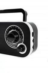 Nešiojamas virtuvės radijas AM FM tiuneris, mažas, juodas