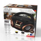 Nešiojamas radijo grotuvas Boombox su CD, MP3, USB, AUX, LCD, FM radijas Adler AD 1181