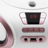 Nešiojamas radijas Boombox CD audio ir MP3 USB AUX LCD FM radijas Adler BALTAS