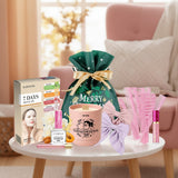 Rožinis SPA makiažo rinkinys paauglei "Beauty Box" dovanų dėžutė 7el + maišelis