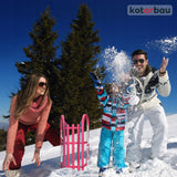 VAIKŲ ROŽINĖ PLASTIKINĖ ROgUTĖ BE ATLOŠO VAŽINĖJIMUI ANT SNIEGO