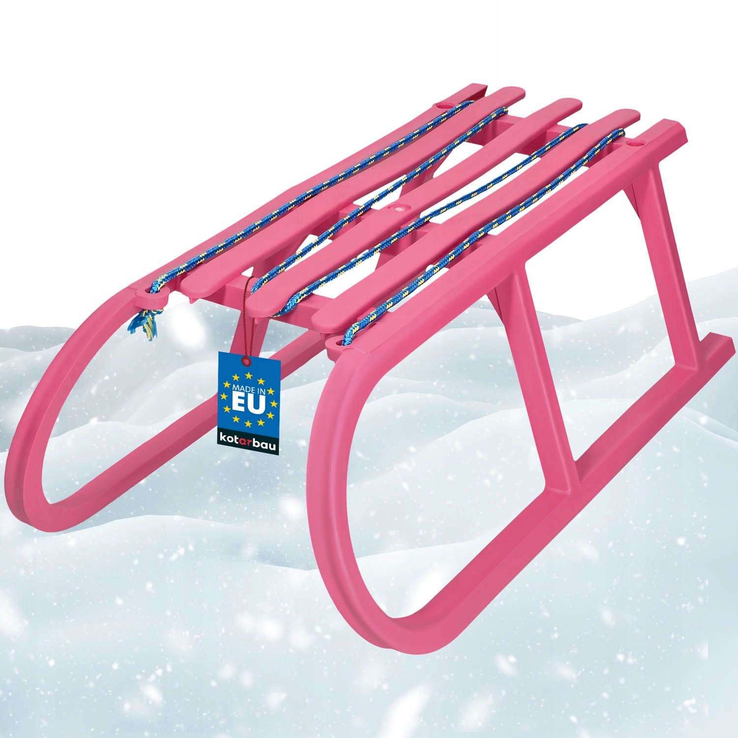 VAIKŲ ROŽINĖ PLASTIKINĖ ROgUTĖ BE ATLOŠO VAŽINĖJIMUI ANT SNIEGO