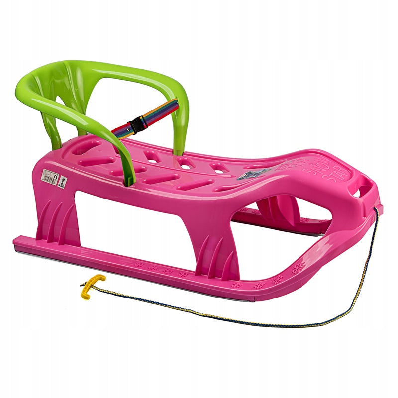 DVVIETĖS rogutės plastikinis STIPRUS LENKIŠKAS su atlošu DIRŽAI + BĖGIAI