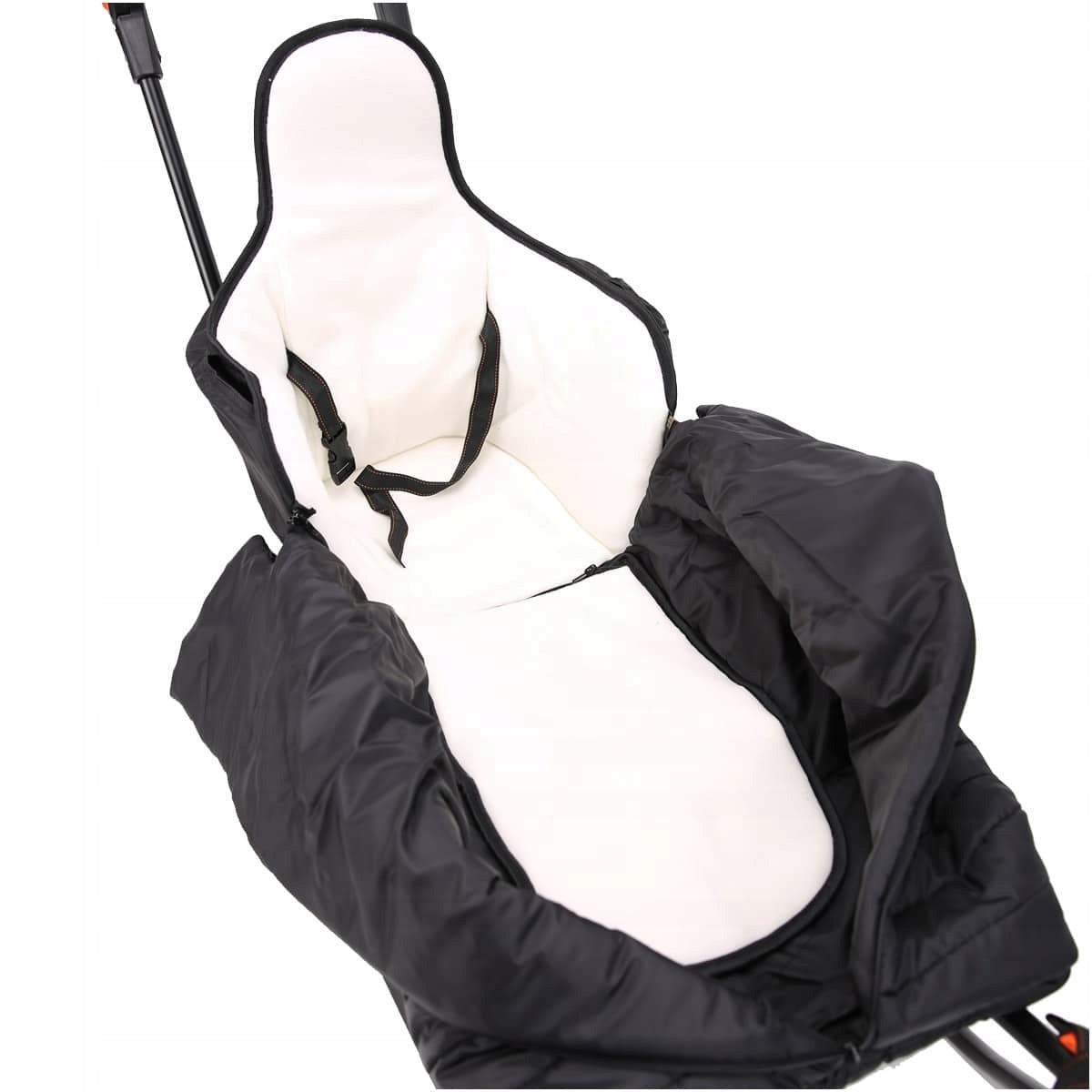 Rogutės vaikams su atlošu ir stūmikliu Šilta 3in1 miegmaišio sistema KOMFORT #605