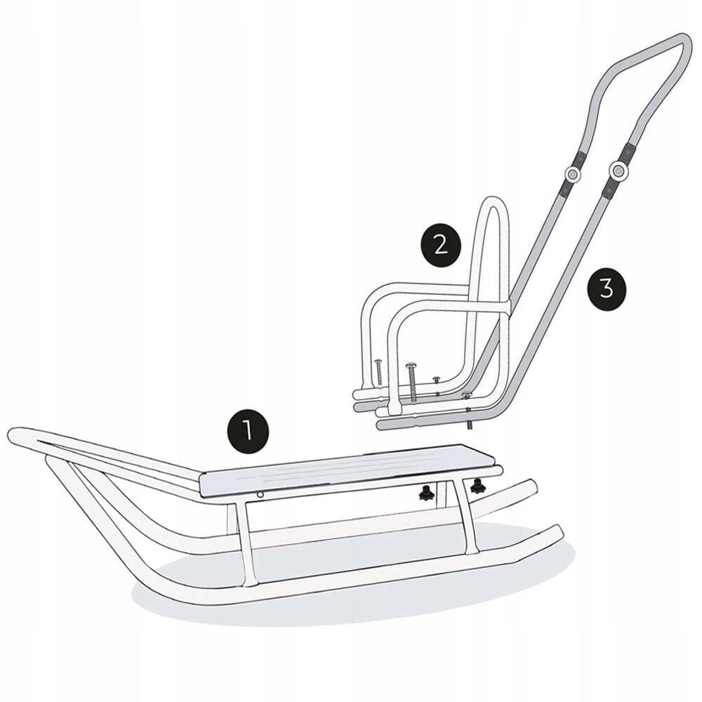 Rogutės vaikams su atlošu ir stūmikliu Šilta 3in1 miegmaišio sistema KOMFORT #605