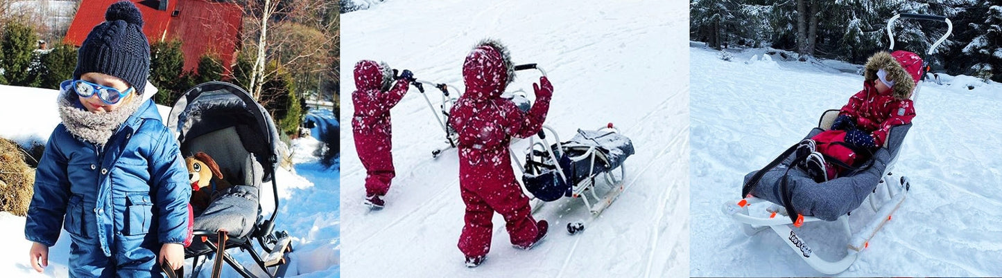 Vaikiškos rogės FULL, Šilta miegmaišio! stumdukas, atlošas, kojų atramos, ratukai + mova