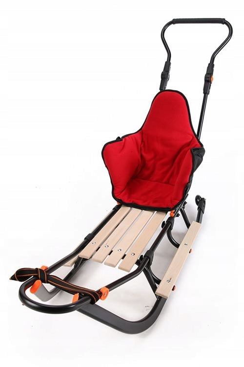 Vaikiškos rogės FULL, Šilta miegmaišio! stumdukas, atlošas, kojų atramos, ratukai + mova