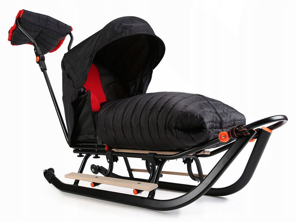 Vaikiškos rogės FULL, Šilta miegmaišio! stumdukas, atlošas, kojų atramos, ratukai + mova