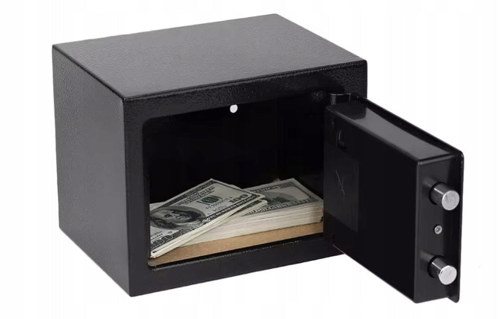 ELEKTRONINĖ SEIFAS SU KODU, RAKTU, KASETE, METALINE STIPRIA ARMOruota KASA BLOW