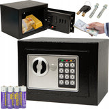 ELEKTRONINĖ SEIFAS SU KODU, RAKTU, KASETE, METALINE STIPRIA ARMOruota KASA BLOW