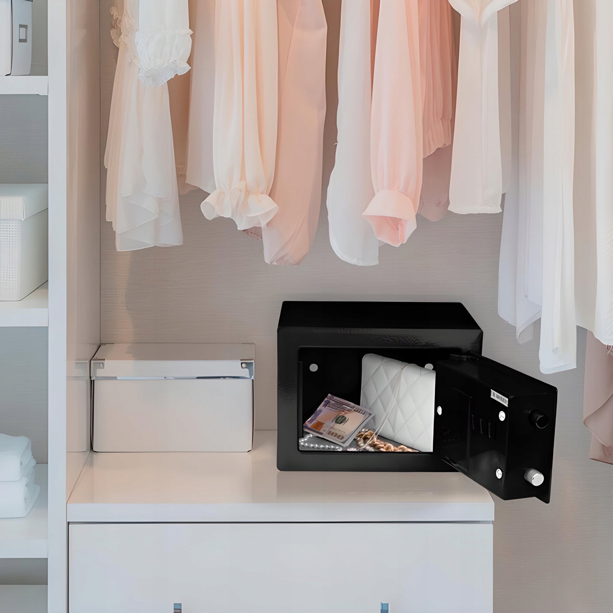 SEIFAS METALINIS KASIKALIS PINIGAMS, DOKUMENTAMS, PAPUOŠALAMS SU RAKTO UŽRAKTU