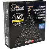 Šviečianti eglutės formos LED tinklo dekoracija su žvaigžde, šiltai balta spalva