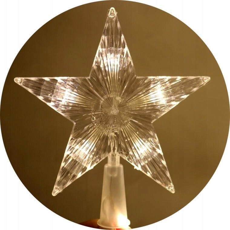 Šviečianti eglutės formos LED tinklo dekoracija su žvaigžde, šiltai balta spalva