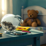 Didžiausia stiklinė kiaulytė taupyklė, rankų darbo dovana vaikams MEGA