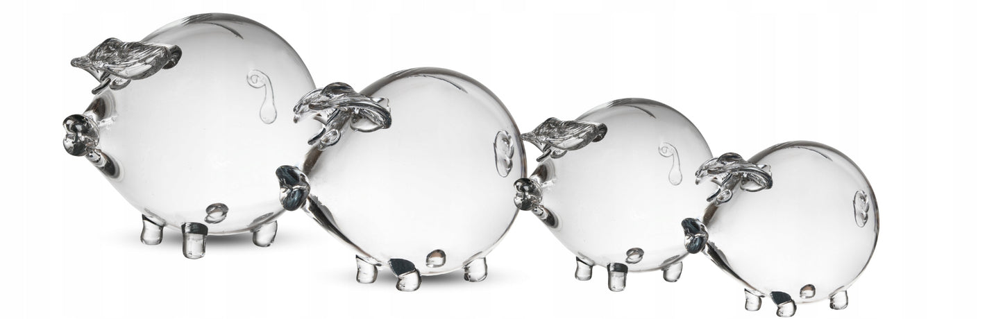 Didžiausia stiklinė kiaulytė taupyklė, rankų darbo dovana vaikams MEGA